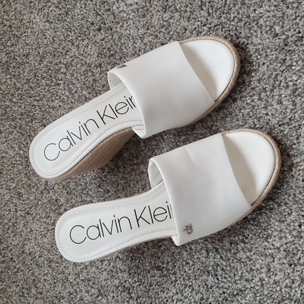 White Wedge Sandals NWOT